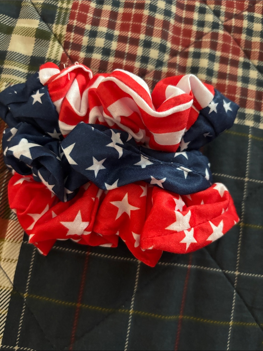 Kids' Patriotic Red, White & Blue Star Scrunchie Set